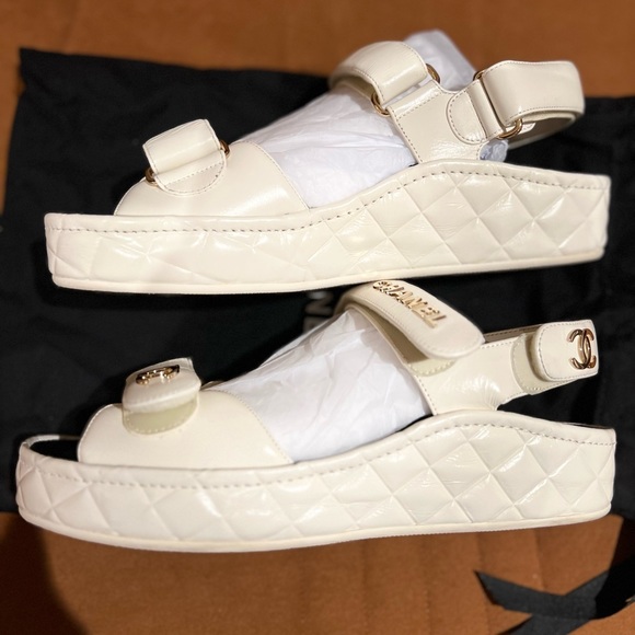 Authentic Women’s Chanel Leather Sandals - Picture 4 of 6